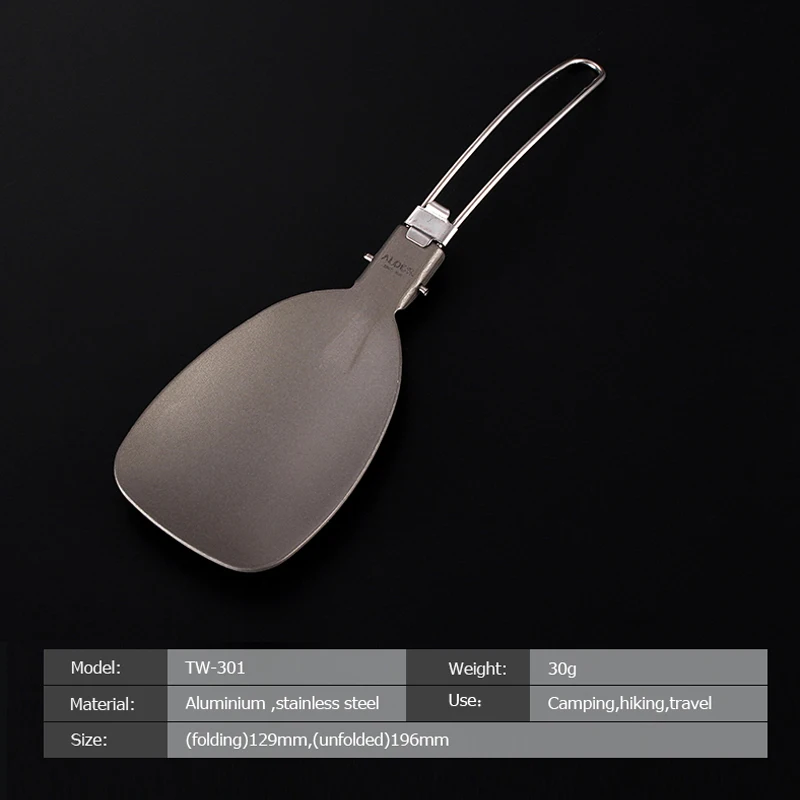 Alocs TW-301 из нержавеющей стали складной блинчик Тернер лопатка Сверхлегкий походная посуда для приготовления пищи кемпинга пешего туризма барбекю пикника