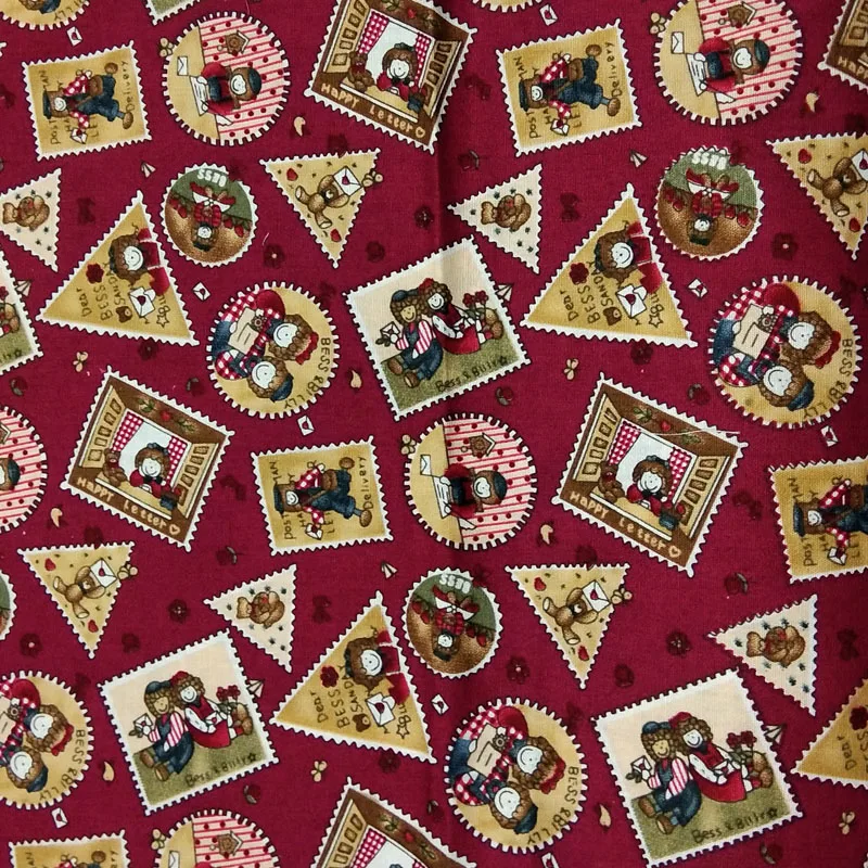 Хлопковый поплин в горошек с принтом APPLE домашний текстиль ткань для шитья 100%