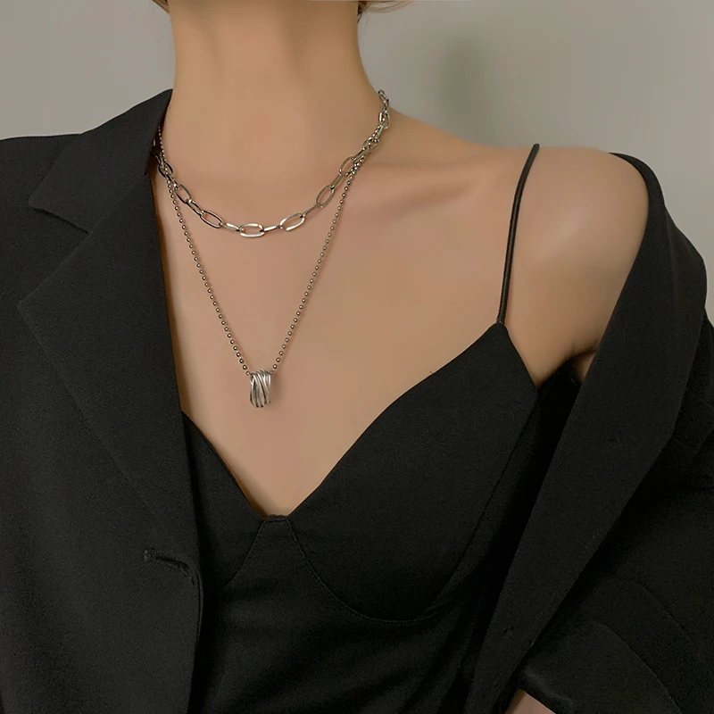 WomenGeometric круглая цепочка колье модное шикарное 2021 Новое минималистичное