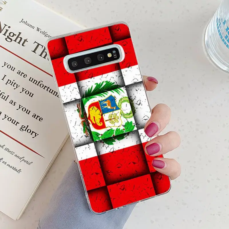 

Peru Flag Coat Of Arms Phone Case Transparent for Samsung A71 S9 10 20 HUAWEI p30 40 honor 10i 8x xiaomi note 8 Pro 10t 11