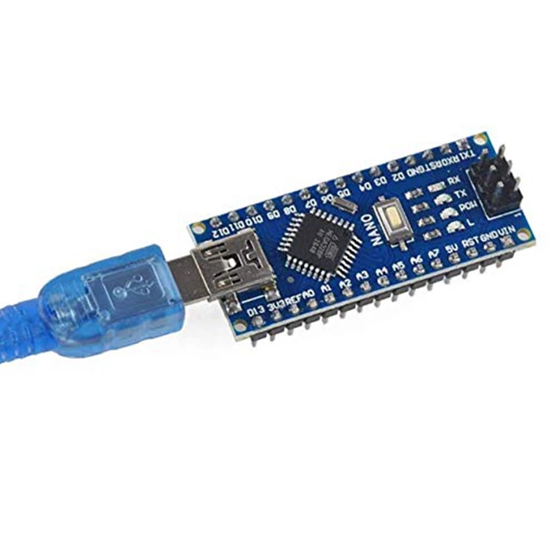Плата микроконтроллера Mini Nano V3.0 ATmega328P с USB-кабелем для Arduino (2 платы + 2 кабеля) |