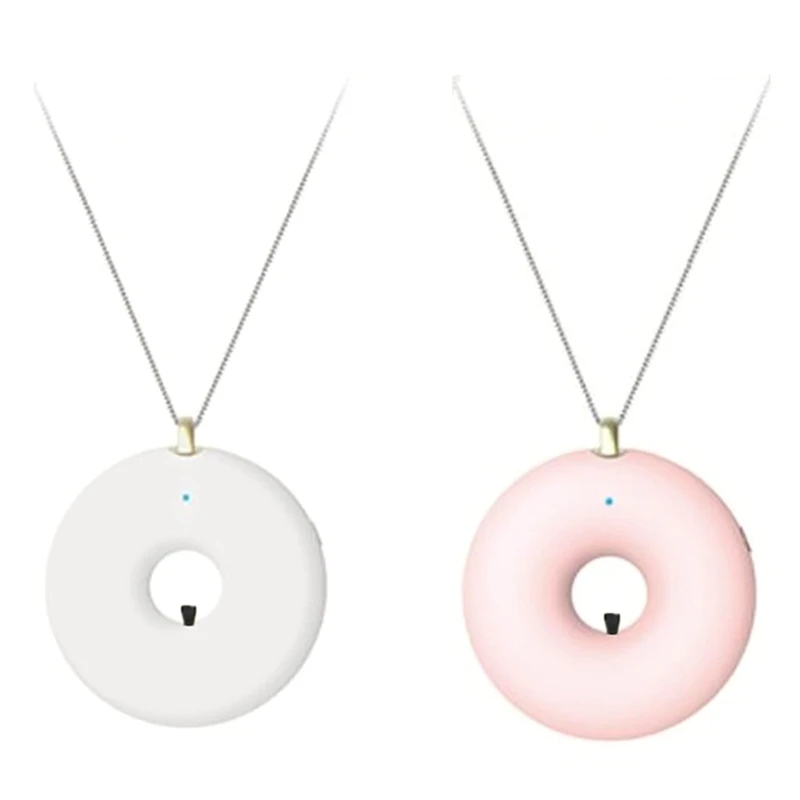 

2 комплекта, портативный USB-ионизатор, очиститель воздуха, ожерелье-ионизатор, отрицательные ионы, белый и розовый