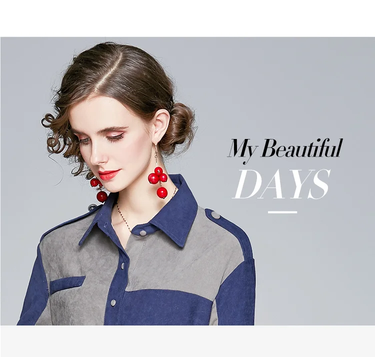 

2020 New Women Dresses Office Lady A-Line Patchwork Full Dresses Mid-Calf Sashes Elegant Party Night Women Autumn Solid Dresses