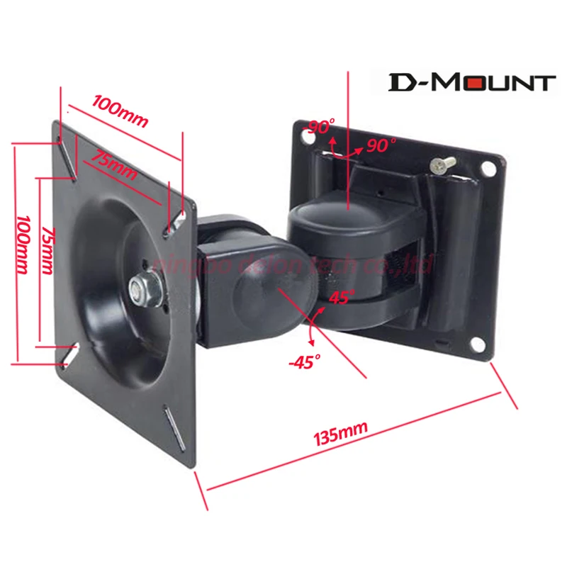 

Стальной поворотный держатель для монитора vesa100x100, 75x75, 20 кг, ЖК-экран, 10 дюймов, 24 дюйма, 27 дюймов, наклонный, настенный кронштейн, складной, с ...