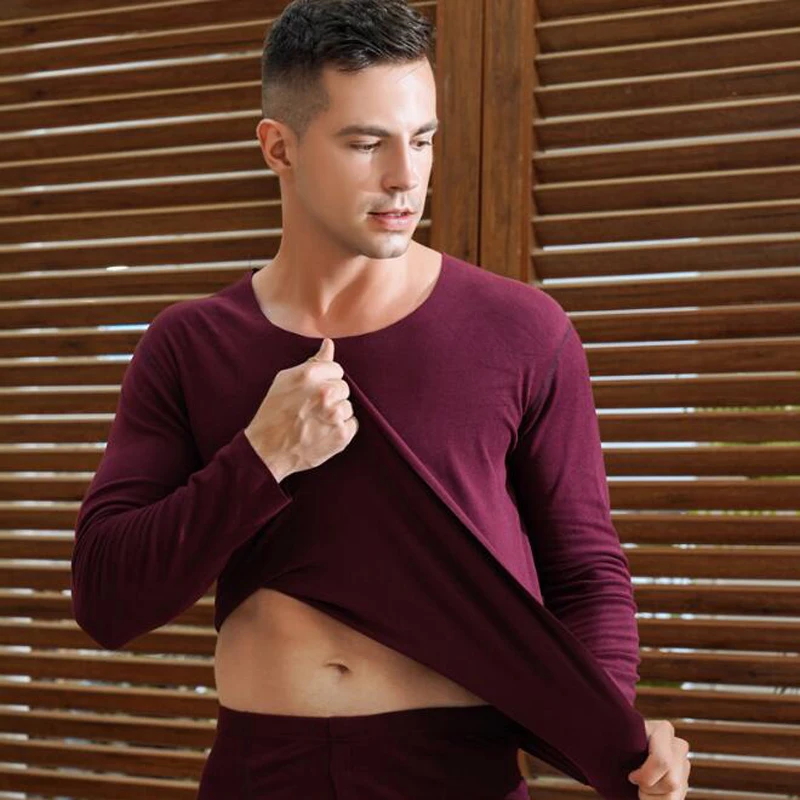 Новый стиль вельветовое теплое термобелье набор подштанников для мужчин и