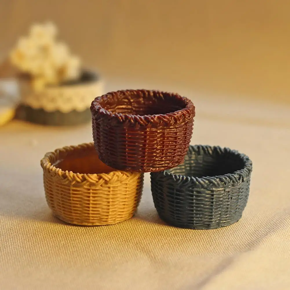 

Миниатюрная корзина для кукольного домика, компактная стильная Корзина для пикника, для деликатного развития интеллекта
