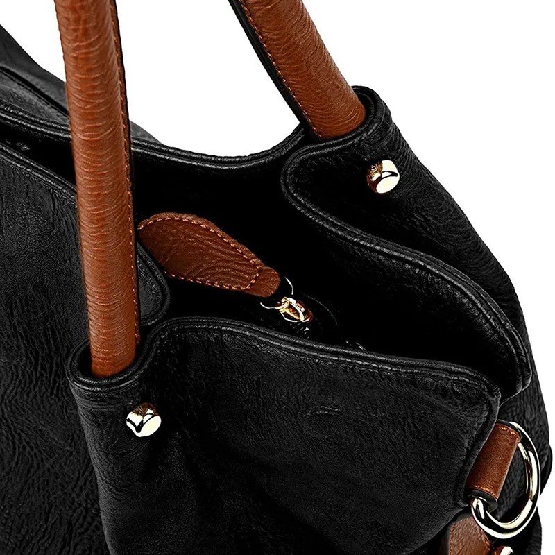 

Women Handbag Set 3 Pieces Bag Soft Leather Shoulder Tote Bags Small Shoulder Purse Bags Wallet Strap