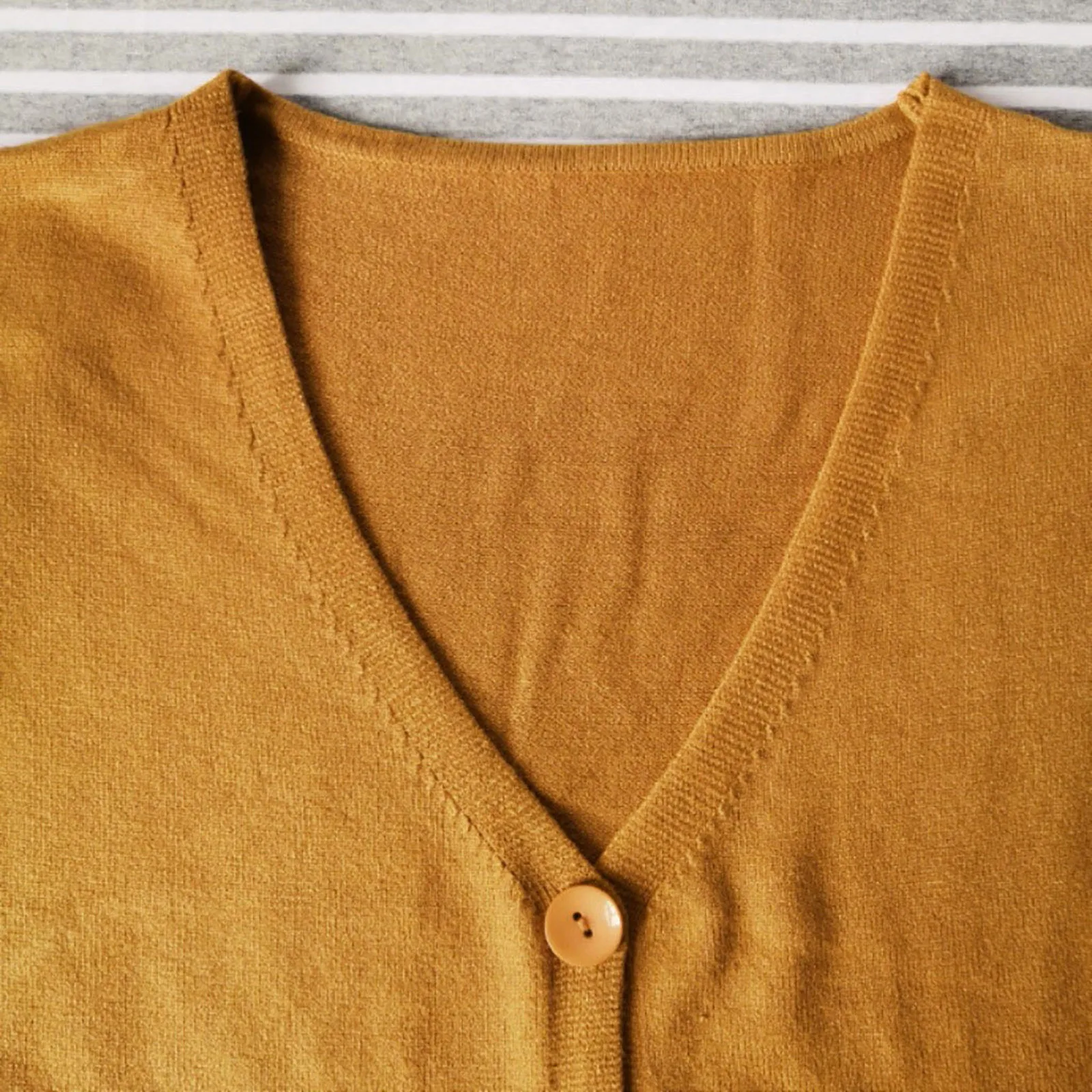 

Sweaters Fashion Women Solid V-Neck Buttons Casual Stretchy Knitted Sweater Cardigan Coat Ropa Mujer #4