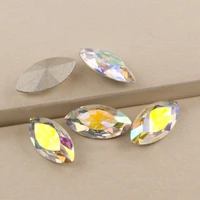 crystal ab 4200 strass navette crystal aurore boreale nail art diy craft gems sew on rhinestones for jewelry garment needlework