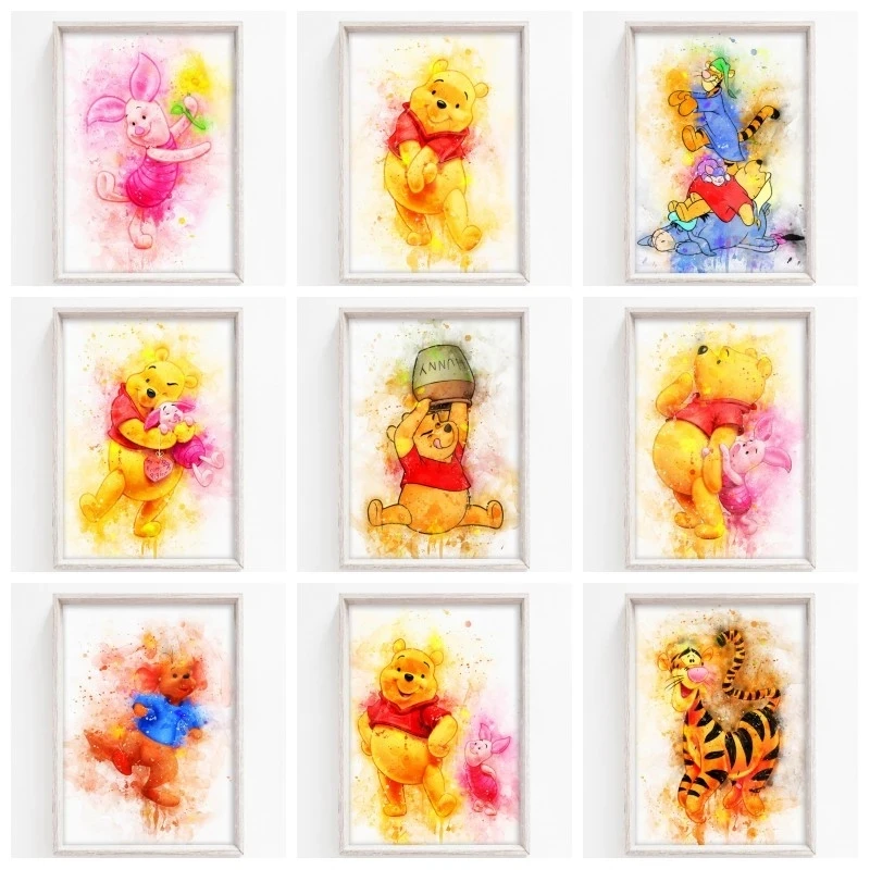 

Disney Canvas Print Wall Art Winnie The Pooh Poster Painting Modern Nursery Home Decor Modular Pictures No Frame For Living Room