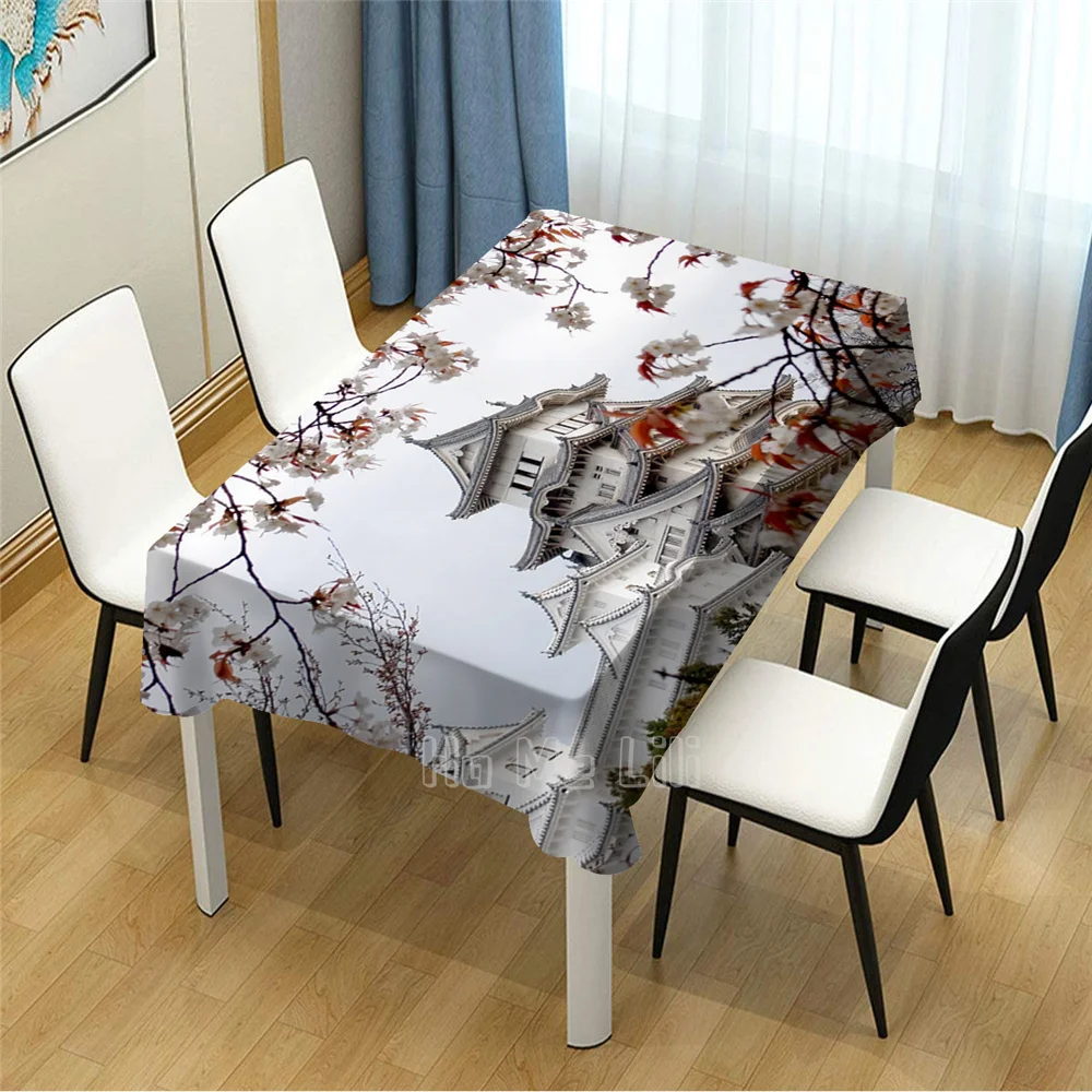 

Himeji Castle Design Tablecloth Unique Dining Accessories