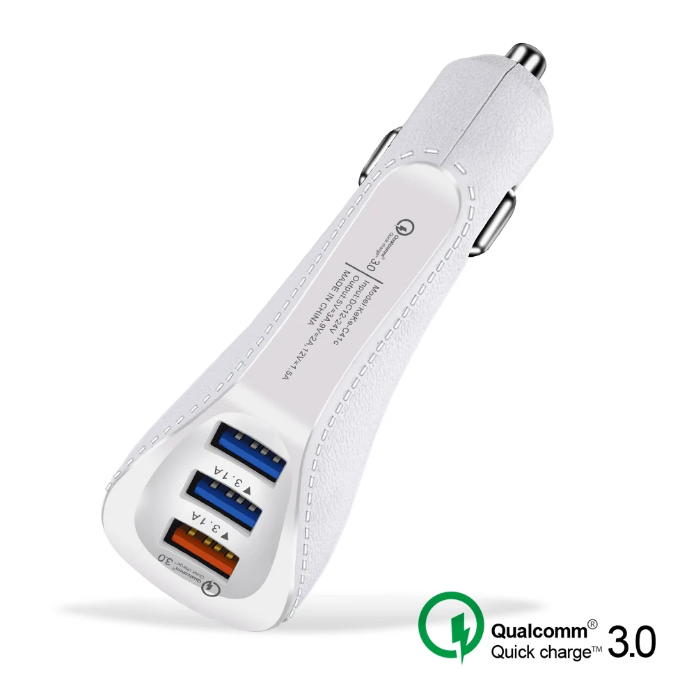 Новое быстрое зарядное устройство QC 3 0 3.1a USB с двумя портами автомобильное C тип