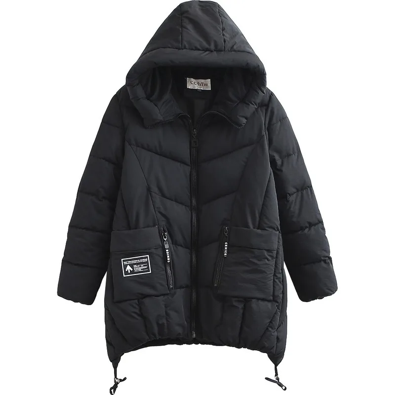 Женская куртка с капюшоном и воротником стойкой размера плюс 3XL 4XL 5XL Женское