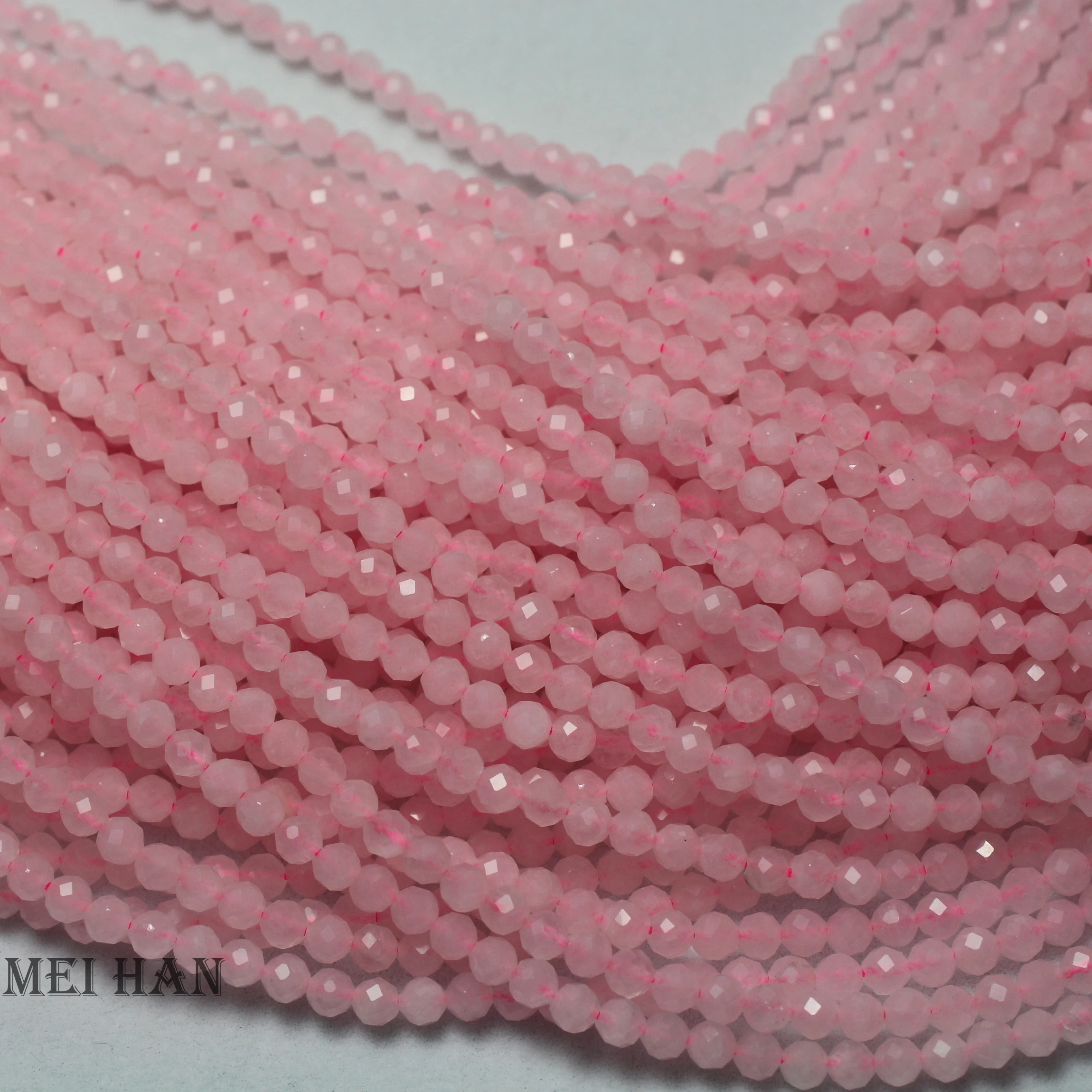 Оптовая продажа натуральный 4 мм (4 нити/набор) ограненные бусины из розового