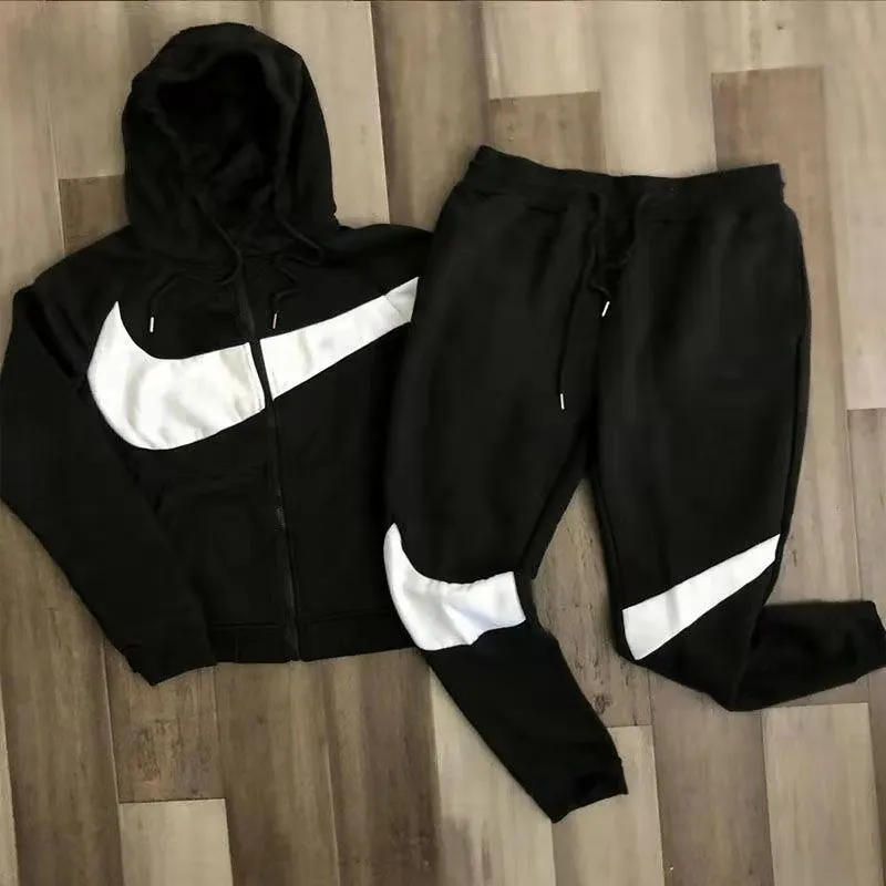 

New Brand Casual Tracksuit women Sets Hoodies+Pants Two Piece Sets print Hooded Sweatshirt Outfit Sportswear Suit Men Clothing