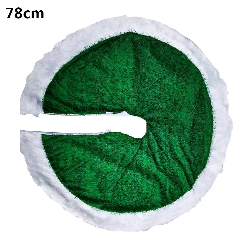 Green 78-120 см Рождественская елка юбка Снежинка красный зеленый рамка коврик с изображением дерева юбка белый мех год веселое Рождественское украшение для вечеринки - Цвет: Green