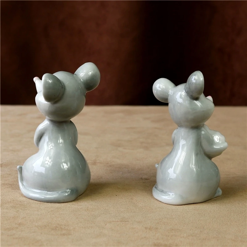 Керамика Мышь пара из фарфора Дата любителей миниатюрный украшение для спальни