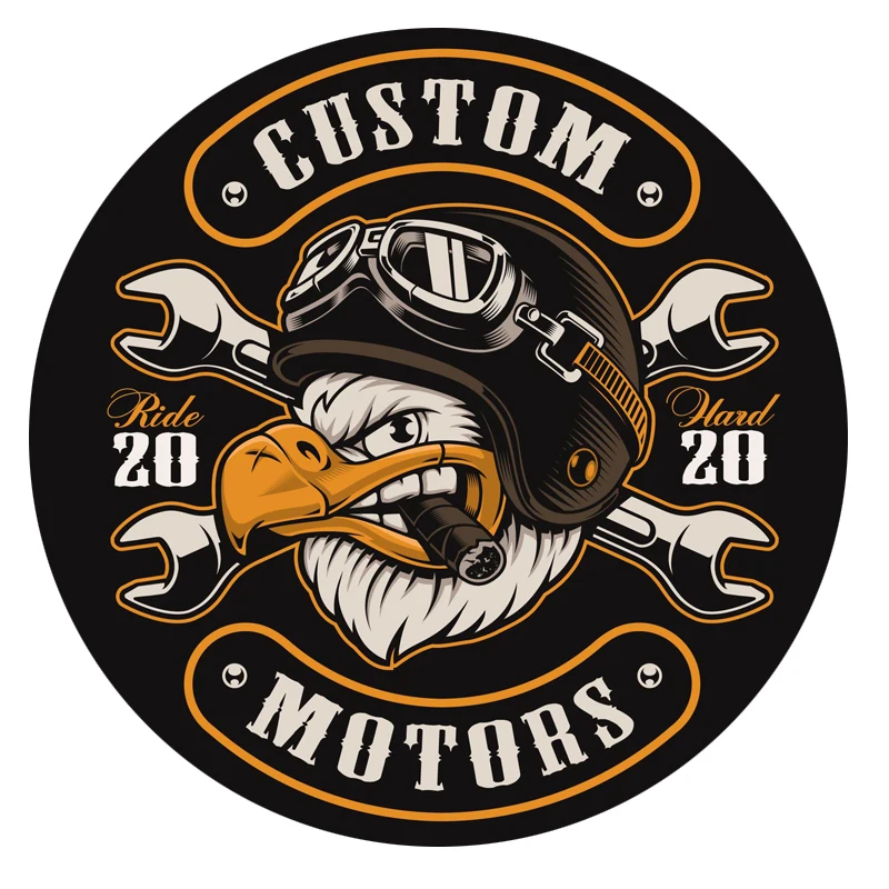 custom ride hard 2020 motors Bald eagle pilot new york sticker decal | Car Stickers