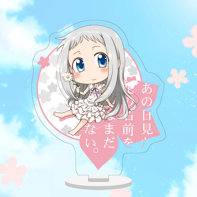as pictured Аниме Anohana Honma Meiko Menma Yadomi Jinta 10 см милая фигурка на акриловой подставке настольная коллекция украшений модель игрушки - Цвет: as pictured