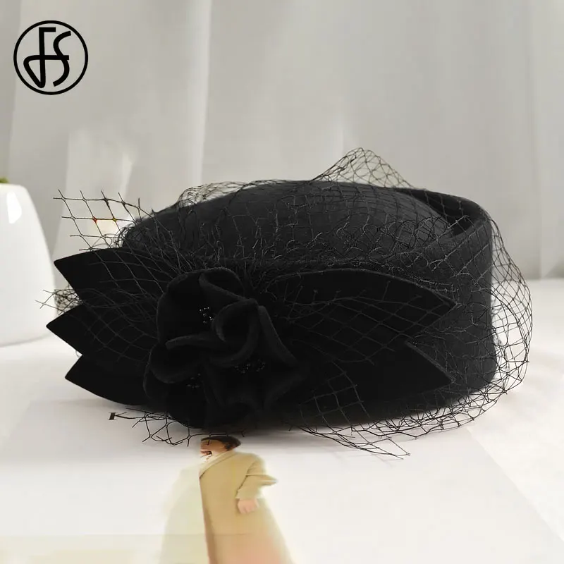 Женская шляпка Таблетка FS для церкви и торжевечерние случаев красного черного