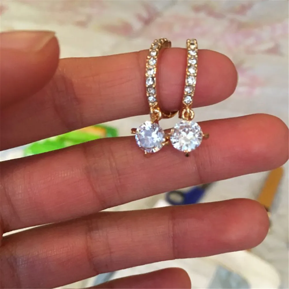 Женские Роскошные серьги гвоздики с кристаллами модные золотистые и Серебристые