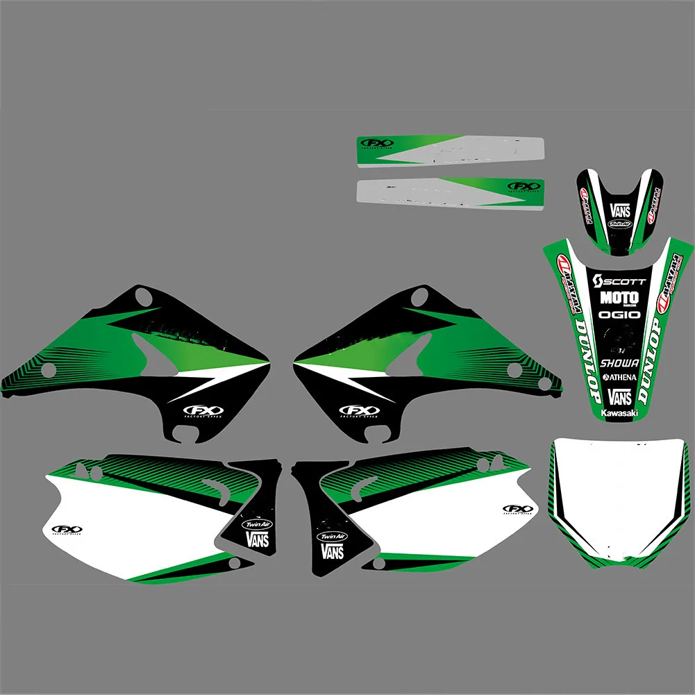 Наклейки для Kawasaki 125/250 KX наклейки графические наборы KX125 KX250 2003 2004 2005 2006 2007 2008 2009 2010