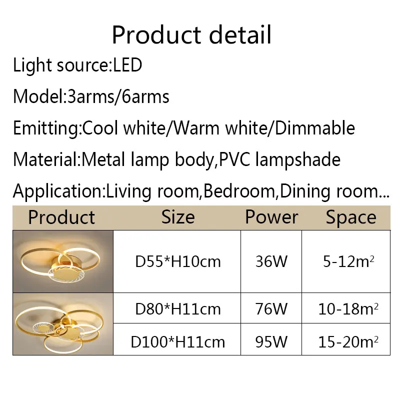 

Modern Ceiling Light 110v 220v Gold Ceiling Lamp For Living Room Bedroom Dining Room Kitchen Chandelier Ceiling Led Lamps Lustre