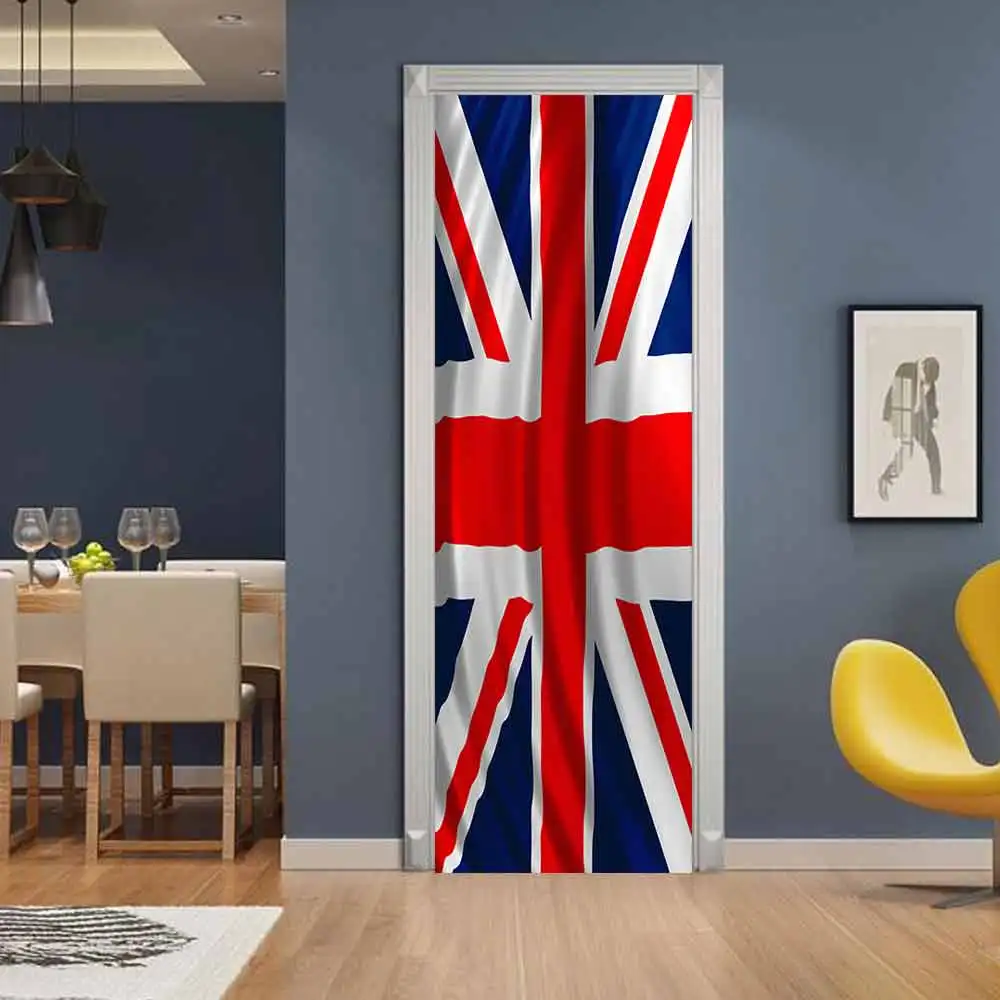 

3D creative British flag door stickers wall stickers self-adhesive waterproof removable