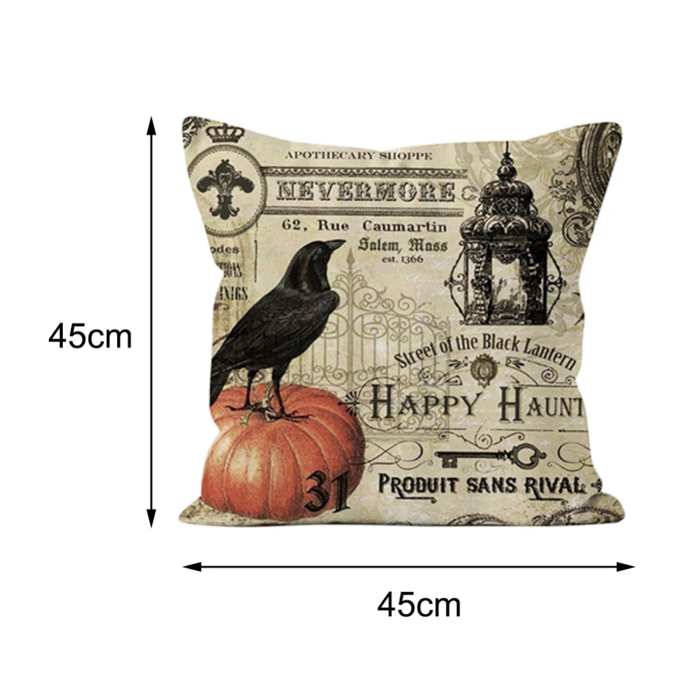 2 шт Хэллоуин Тыква ворона односторонняя узорная подушка крышка 45*45 см диван