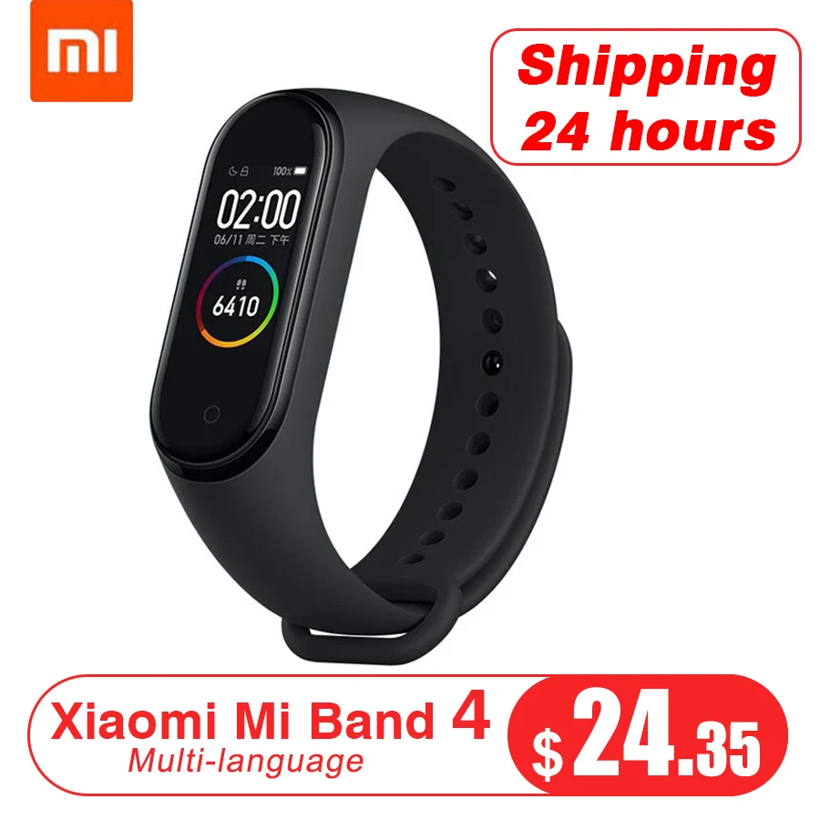 Оригинальный Xiaomi Mi браслет 4 оригинал новейший 3 цвета сердечный ритм фитнес 135