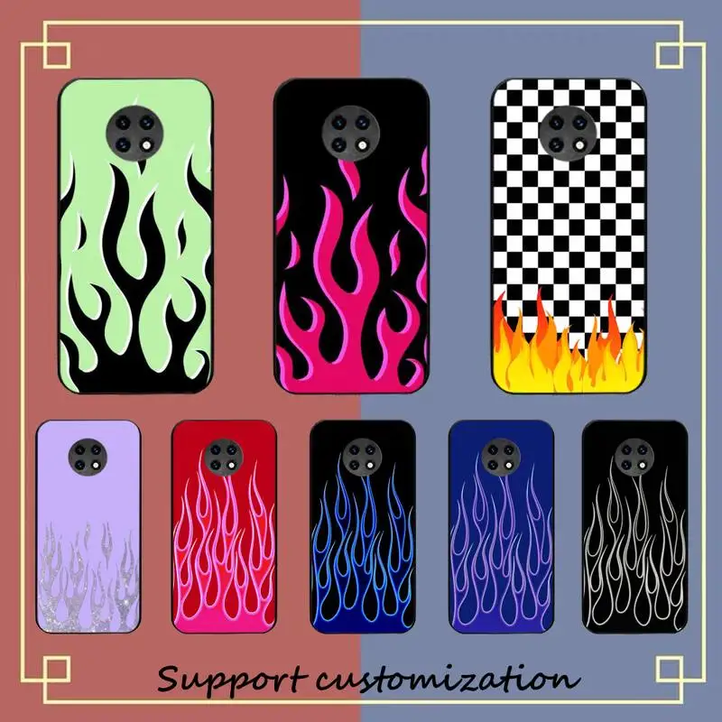 

Fashion Flame Pattern Phone Case For Xiaomi Redmi Note8A 7 5 Note8pro 8T 9Pro TPU Coque for note6pro Funda Capa