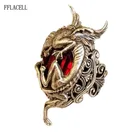 FFLACELL модные уникальные винтажные золотые ящерицы в форме животного инкрустированные кольцо с красным Цирконом для мужчин и женщин