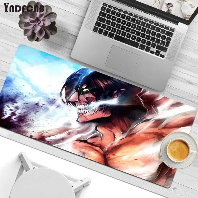 

Attack on Titan Anime Funny Comfort Mouse Mat Gaming Mousepad Size for large Edge Locking Speed Version Game Keyboard Pad