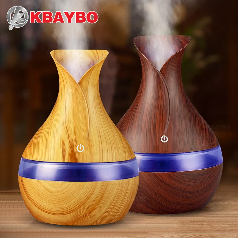 

300 ml USB aromatherapy ultrasonic diffuser, cold wood grain mist humidifier for office, home