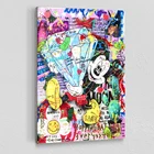 Disney алмаз Микки граффити на холсте настенные картины художественные плакаты и принты класса люкс в стиле протестного уличного искусства фотографии домашний декор
