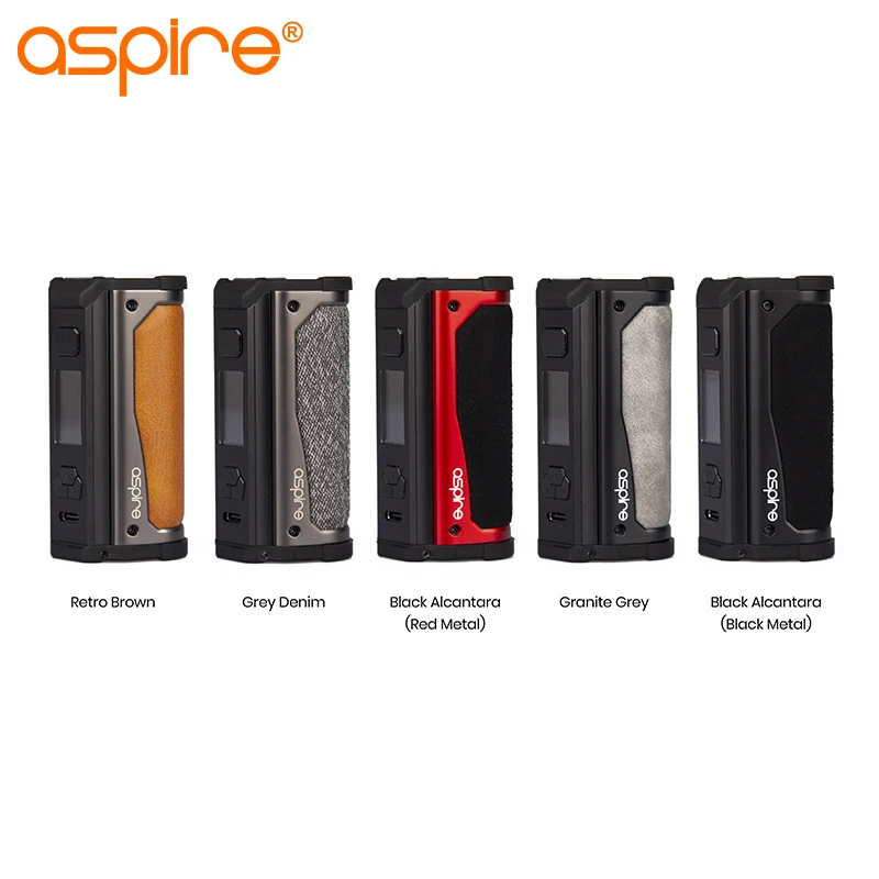Aspire Vape Rhea Mod Replaceable Dual Battery 18650(Not Included)200W Output Mode WATT/VOLTAGE/BYPASS/TC/TCR/CPS 0.96''TFT Color