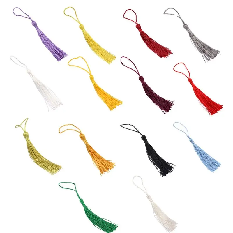 

Buddha Bead Counter Decoration Polyester Tassels with Hanging Ring Silk Sewing Bang Trim Decorative Key Tassels Decor