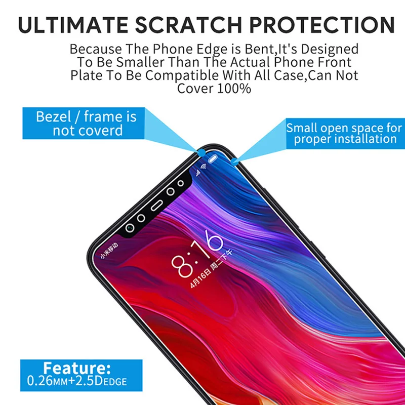 Protective Tempered Glass For Xiaomi Redmi Note 8 Pro 8T 9S 9 7 7A 8A Screen Protector Film | Мобильные телефоны и