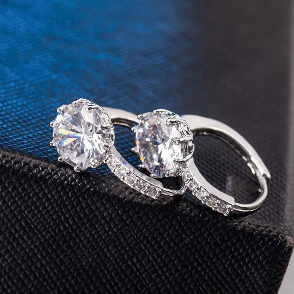 Новые модные циркониевые серьги-гвоздики со стразами блестящие красочные