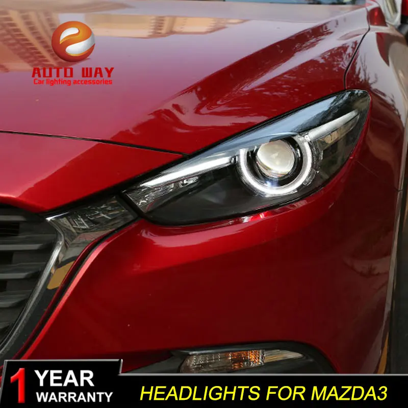 Чехол для передней фары Mazda 3 M3 Axela Mazda3 2017 2018 светодиодные DRL линзы с двойным лучом