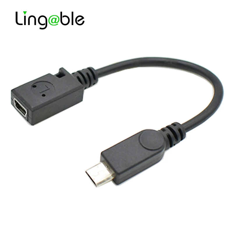 Lingable Микро-USB 2.0 Мужской в Мини 5Pin OTG Конвертер Удлинительный Кабель Шнур12CM Коннектор Мини-USB Микро-USB в.