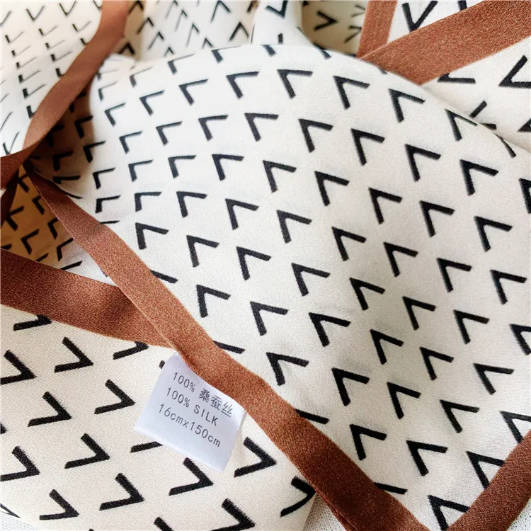 

Letters Ribbon Scarf 100% Silk Brand Design Headband Hairband 150*16cm