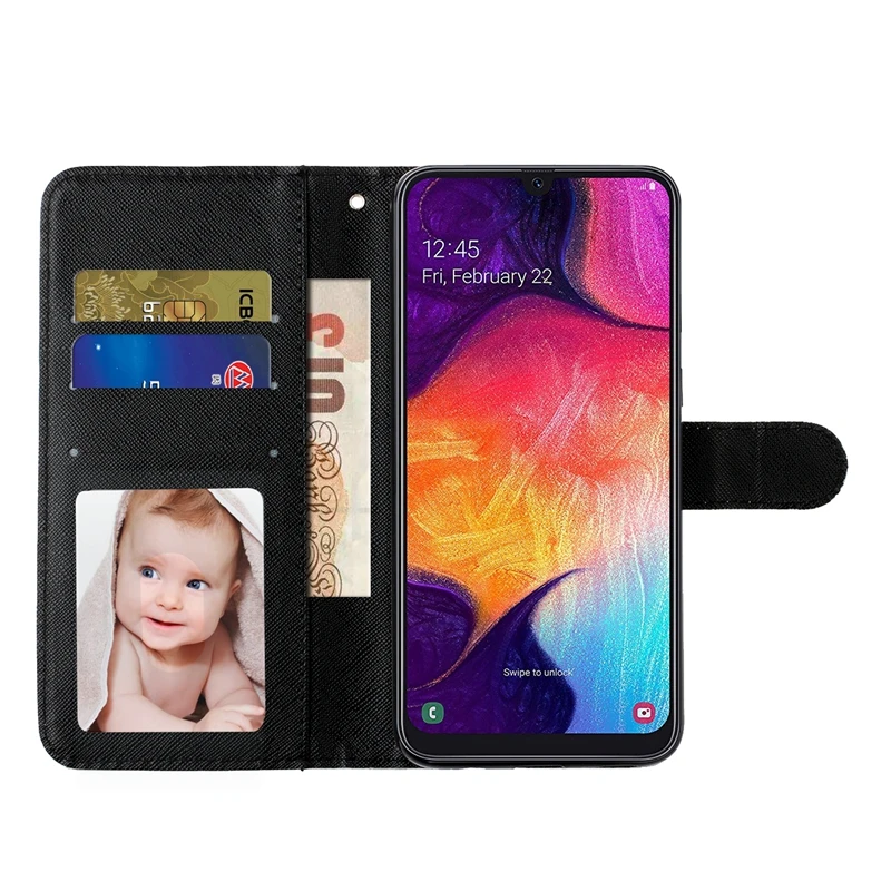 Кожаный чехол-бумажник с откидной крышкой для Samsung Galaxy A50 чехол-книжка телефона