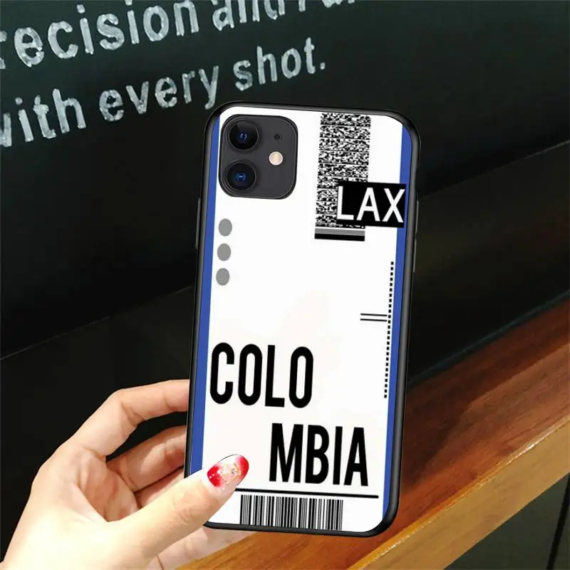 

Fly Ticket AIR Travel Sky Phone Case For Iphone 6 6s 7 8plus X Xr 11 12 Mini Pro Max Cover Fundas Coque