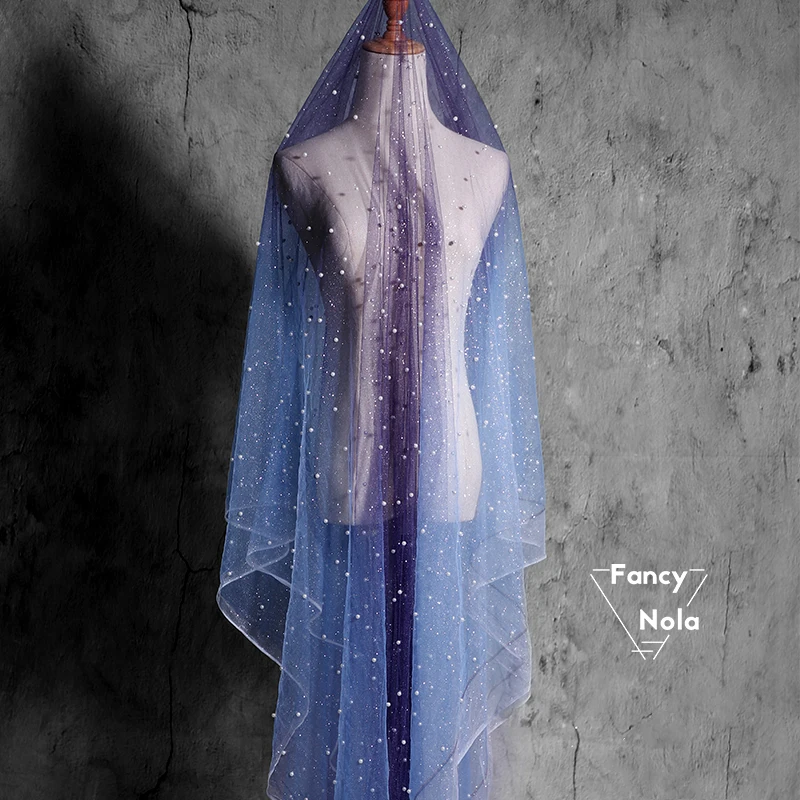 Фэнтези градиент Звездное голубое фиолетовое Марлевое пылевое перспективное