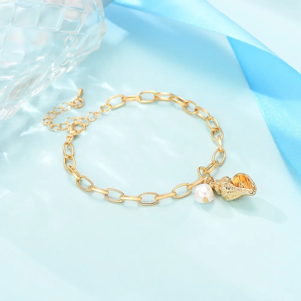 Жемчужный браслет креативный простой однотонный со стеклянными бусинами