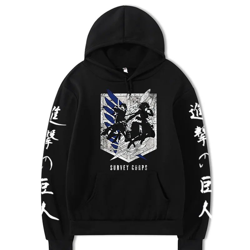 

Cartoon Hoodies Mens Attack on Titan Hoodie Autumn Casual Pullover Male Sweater Fashion Hoody Oversized Sweatshirt Japan Anime