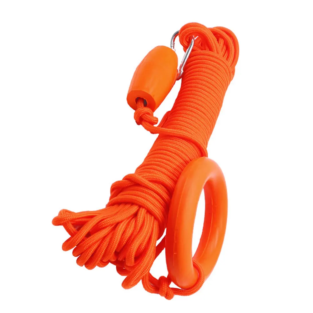 

30m/8mm Floating Lifeline On Water Lifesaving Equipment Snorkeling Safety Rope With Hook And Loop Lifesaving Multifunction