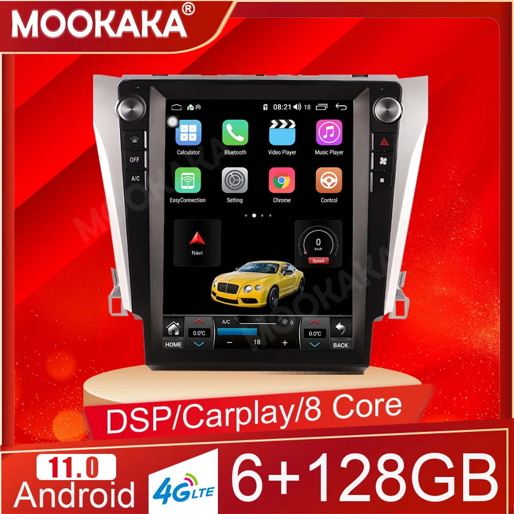 

6+128GB Android 11 For Toyota Camry2013-2017 GPS Multimedia Player Head Unit Audio Car Radio Navigtion Tape Recorder Stereo