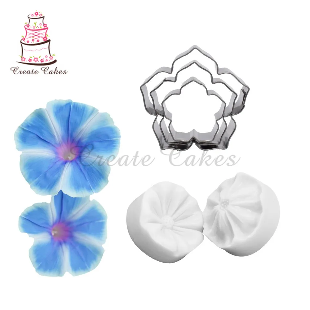 5 шт./компл. цветок петунии Сахарный силиконовые лепестки формочка из нержавеющей